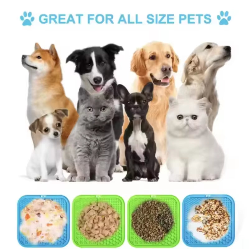 Schleckmatte für Hunde & Katzen – Silikon Leckmatte mit Saugnäpfen, Slow Feeder für kleine Hunde & Katzen