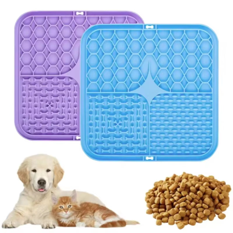 Schleckmatte für Hunde & Katzen – Silikon Leckmatte mit Saugnäpfen, Slow Feeder für kleine Hunde & Katzen
